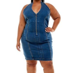 Brand New w/tags Baby Phat Halter Denim Dress